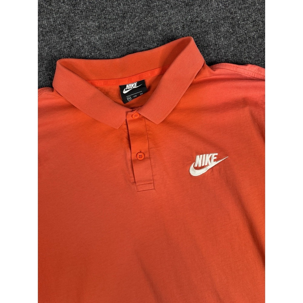 Men's Nike Cotton Standard Fit Polo Shirt XXL Orange Embroidered